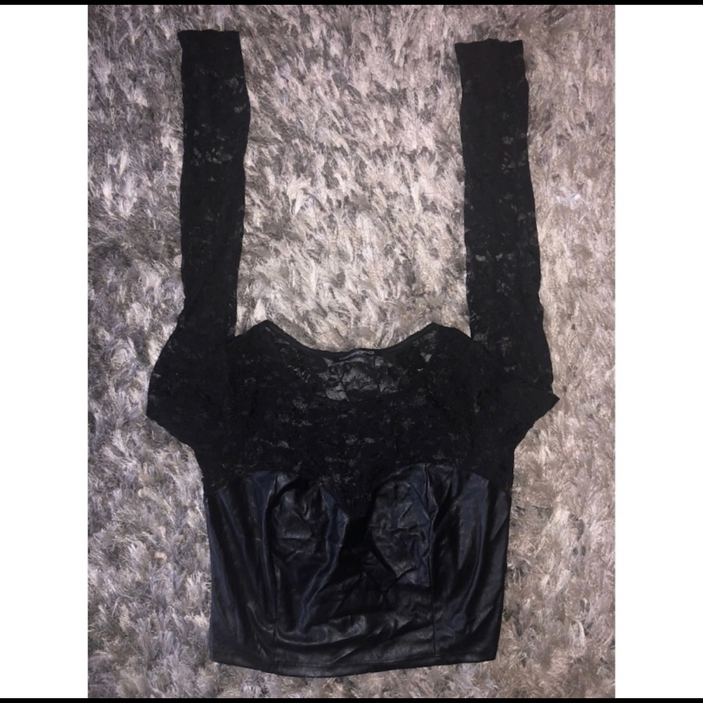 Lace/leather top